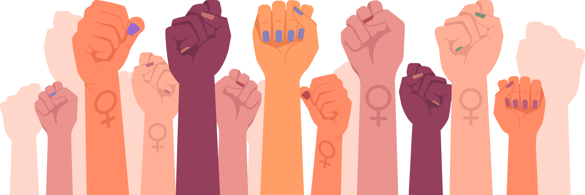 Feminism fists protest revolution, feminists fight